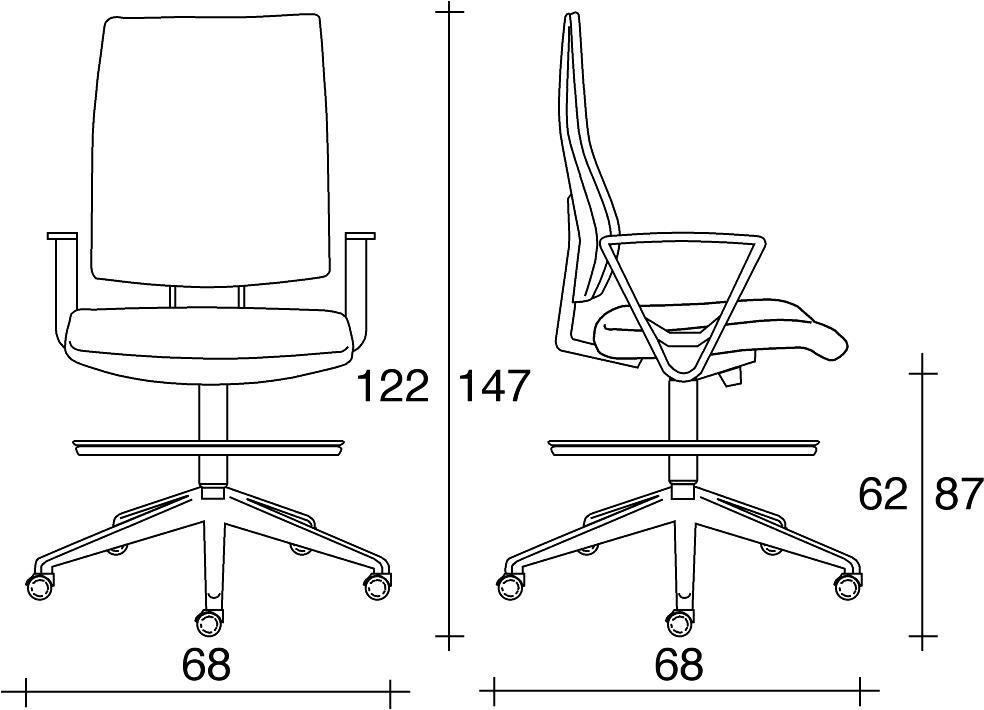 TALIN Офисное кресло из ткани с 5 спицами и подлокотниками для дизайнера Ally sun-id-1400005 - Вид №1