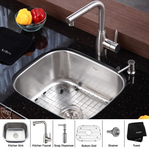 KBU11-KPF2140-KSD30SN Накладная раковина на столешницу  прямоугольная Krausru  - Вид №12