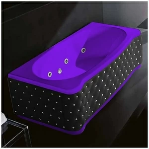 Ванна Gruppo treesse New Classic Young STD-V6747-DX-KCS-F фиолетовая с гидромассажем прямоугольная правая чёрная кожа кристаллы сваровски