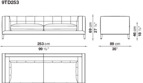 Кожаный диван Maxalto Dives Soft ARCH-00033445 - Вид №3