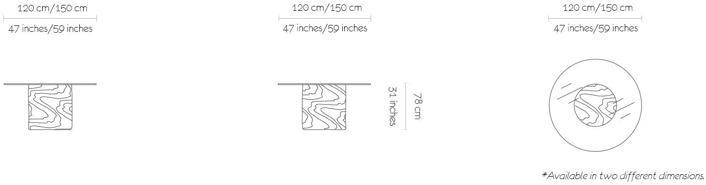 MORADA Круглый обеденный стол из дерева и стекла Petra sun-id-1500077 - Вид №3