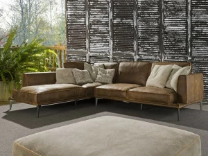 Flexstyle Секционный угловой диван в коже