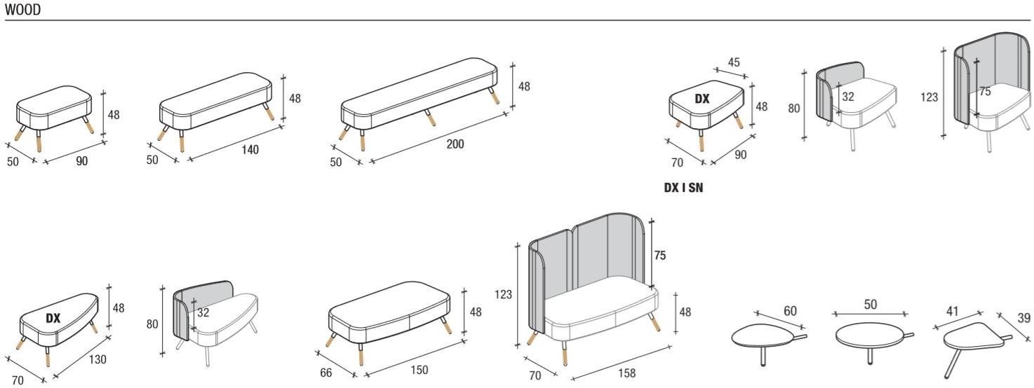 Sesta Скамья из ткани со спинкой Blog sun-id-1442653 - Вид №1