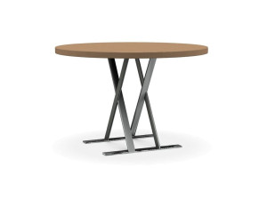 Круглый стол из стали и дерева