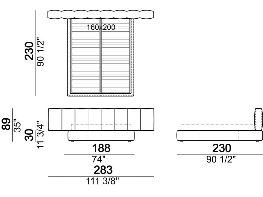 Двуспальная кровать с мягким изголовьем Arketipo Milky Way ARCH-00039095 - Вид №12