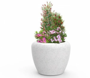 Bellitalia Круглый горшок для общественных мест из реконструированного камня Pianeti