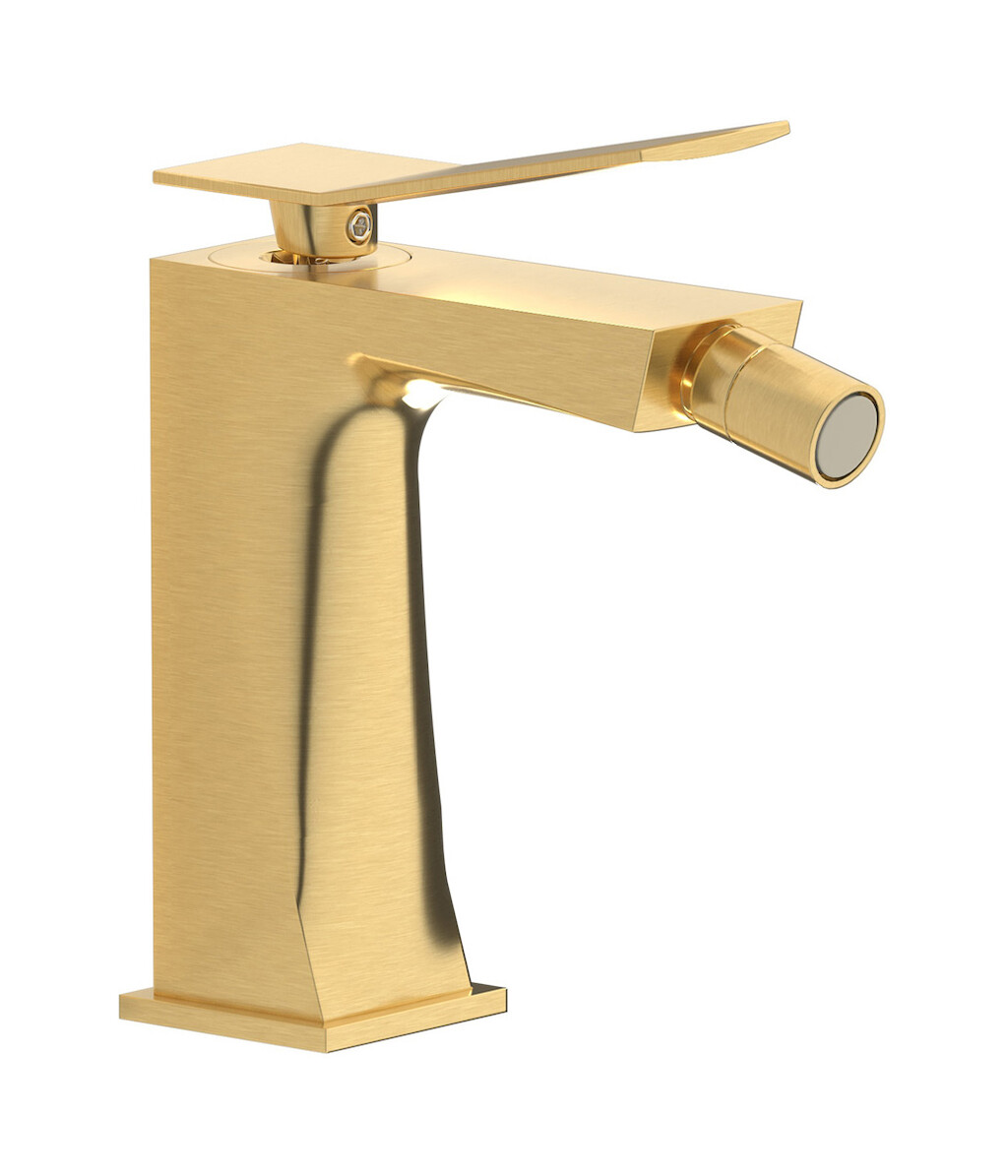 Смеситель для биде на 1 отверстие в комплекте с донным клапаном. WE ARE IB wa305ss Brushed Gold Wave