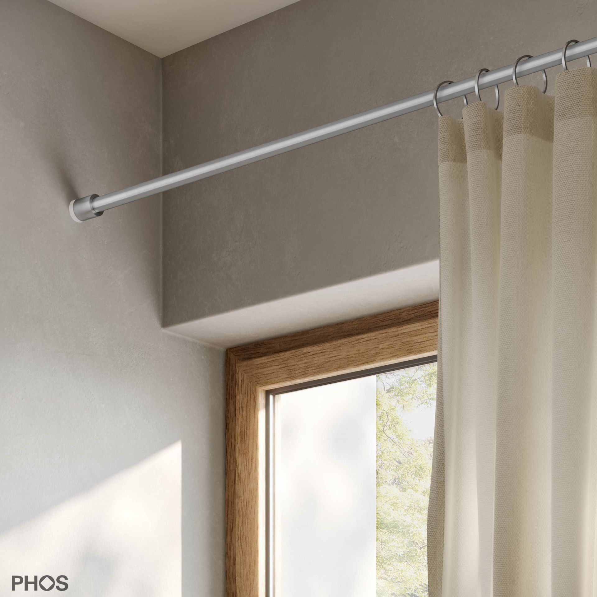 VTKS12-1-W Зажим для штор для ниш от 50 до 100 см. сделано, чтобы измерить. PHOS 