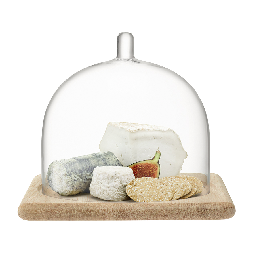 G1590-01-991 Блюдо со стеклянным куполом serve 20,5 х 25 см дуб LSA International  - Вид №6