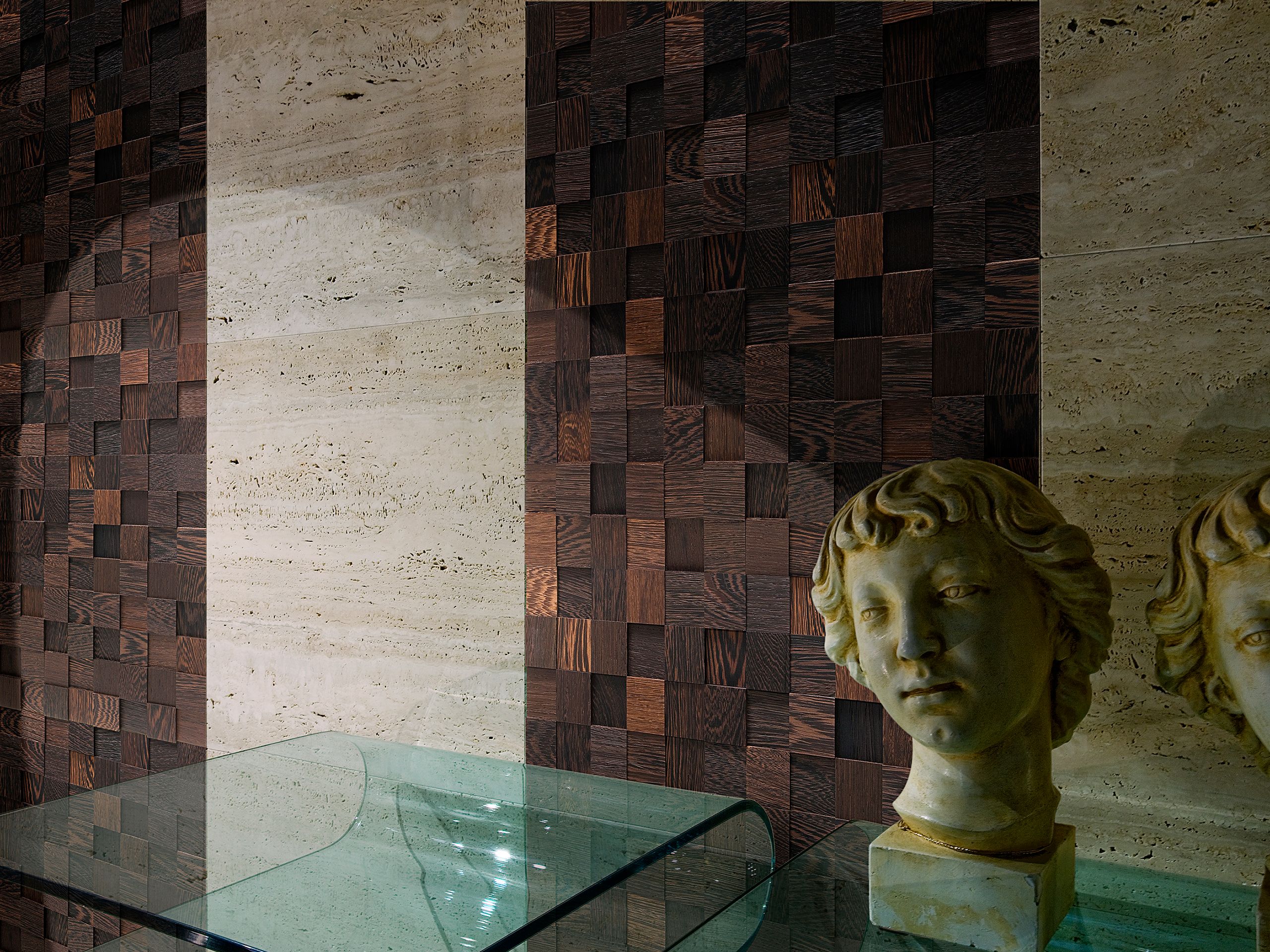 Мозаика с трехмерной поверхностью венге CP Parquet Antico Asolo Mosaici ARCH-00029713 - Вид №1