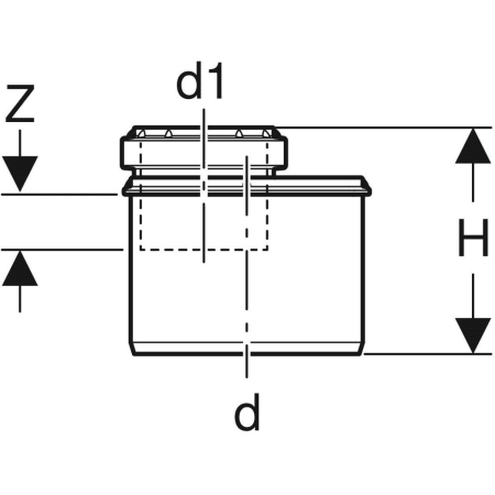 390.474.14.1 Переходник эксцентриковый Geberit Silent-PP, короткий Geberit  - Вид №3