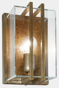 Il Fanale Бра для наружного освещения из латуни и стекла Quadro 262.07.ot