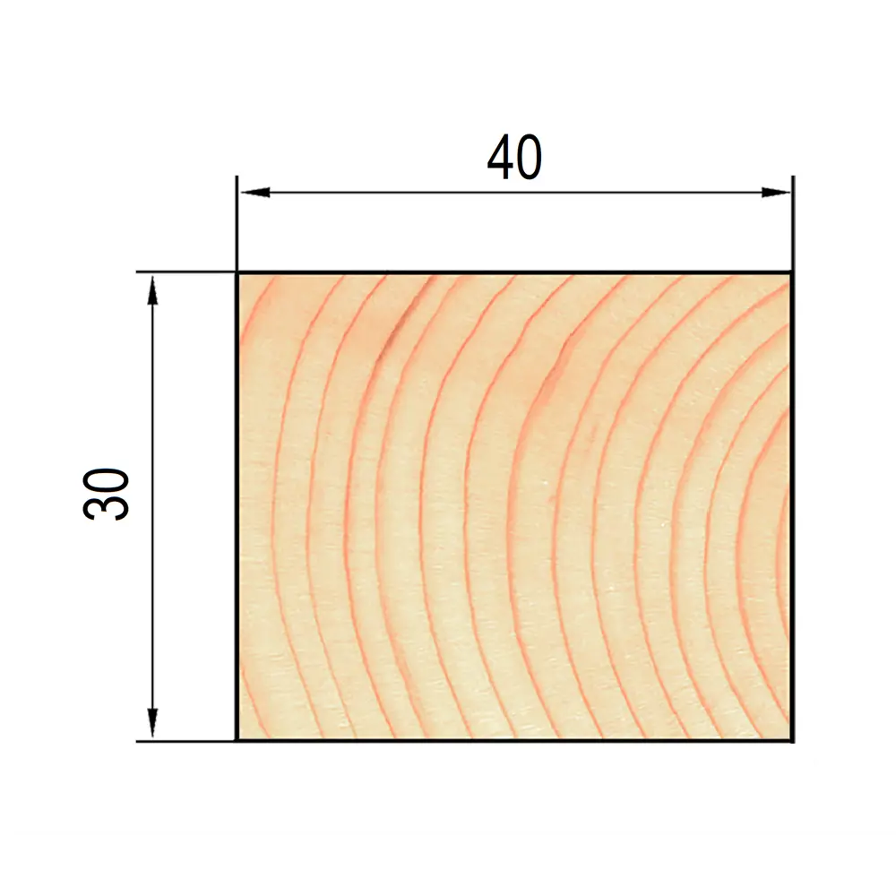 Брусок строганый Santreyd 30x40x3000 мм из массива сосны 81947392 STLM-0014525 - Вид №6