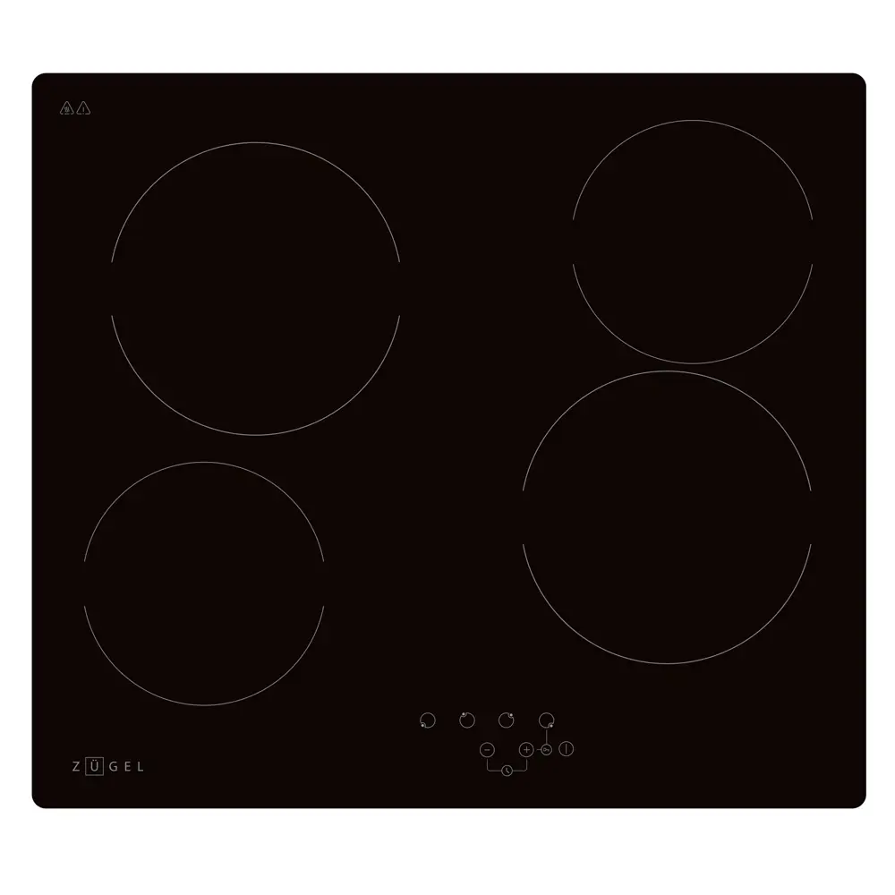 Стеклокерамическая варочная панель Zugel ZEH610B 29x5.2x52 см 4 конфорки цвет черный STLM-2077684