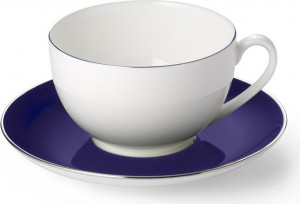 75954 Dibbern Чашка для эспрессо с блюдцем Dibbern "Королевский кобальт,платиновая линия" 110мл Фарфор костяной