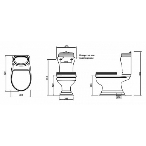 27439 Бачок для унитаза Migliore Milady - Вид №1
