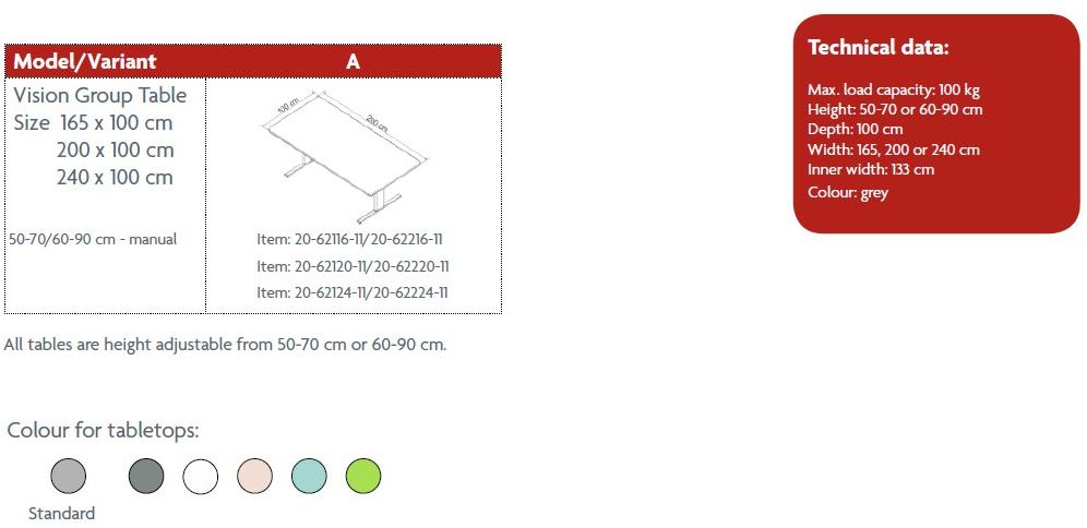 Ropox Стол для переговоров с регулируемой высотой на колесиках Vision sun-id-1484136 - Вид №1