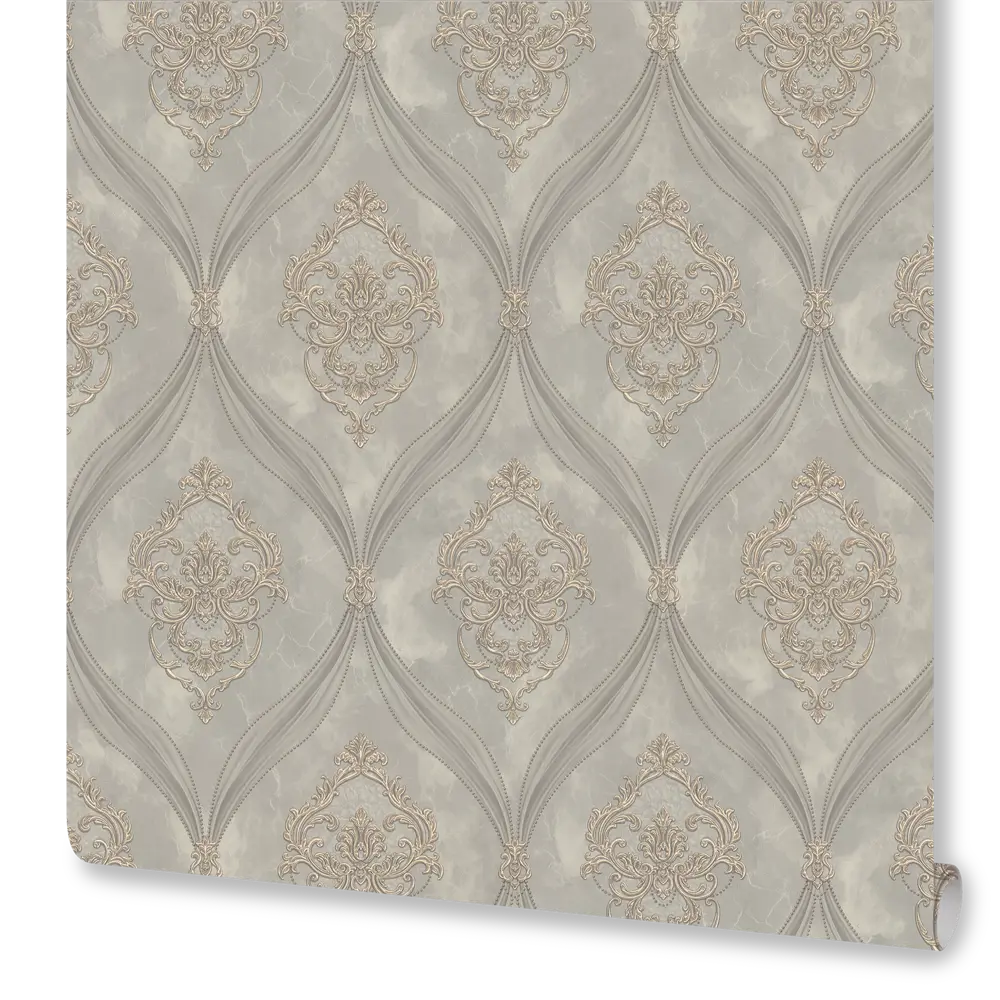Обои флизелиновые Euro Decor Matilda с вензельным рисунком, коричневые 1.06 м 89417216 STLM-1574974