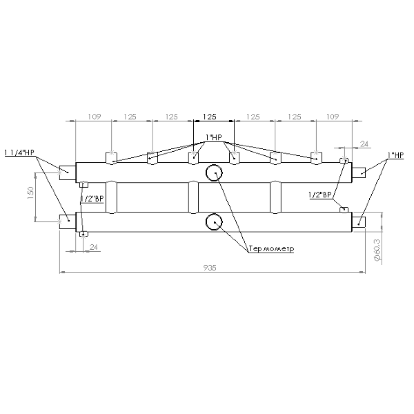 Купить Распределительный коллектор 85 кВт, 3+1 контур Прокситерм GK3231 - Вид №6