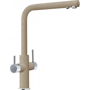 Смеситель кухонный  Franke Neptune Clear Water Поворотный излив Хром/Миндаль