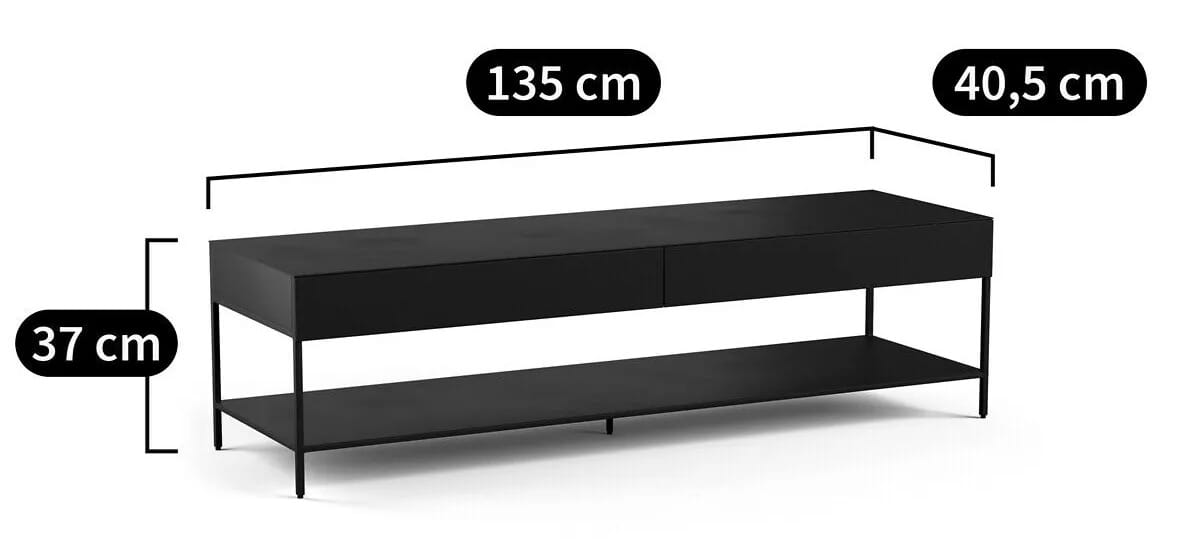 Низкий металлический шкаф для телевизора с ящиками AMPM Fébée ARCH-00019736 - Вид №1