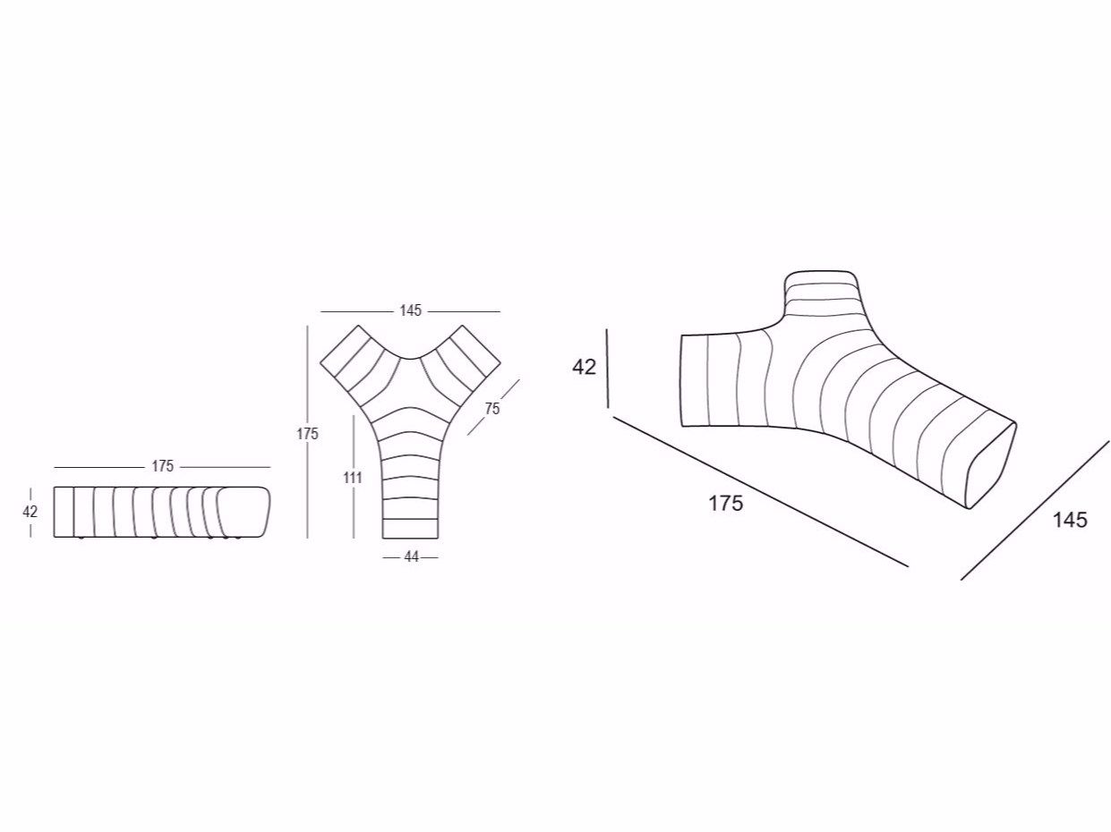 Модульная скамейка из полиэтилена PLUST Jetlag ARCH-00031168 - Вид №6