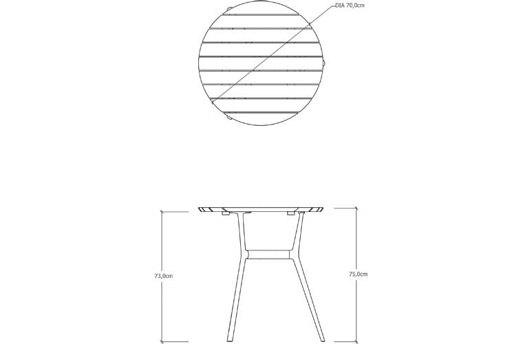 Алюминиевый и деревянный круглый садовый стол TRIBÙ Branch ARCH-00008609 - Вид №3