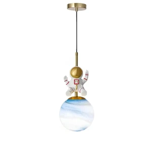 91657080 Светильник подвесной Flylight Pdl-astronaut-gol 1 лампы 8 м² цвет голубой STLM-1508491