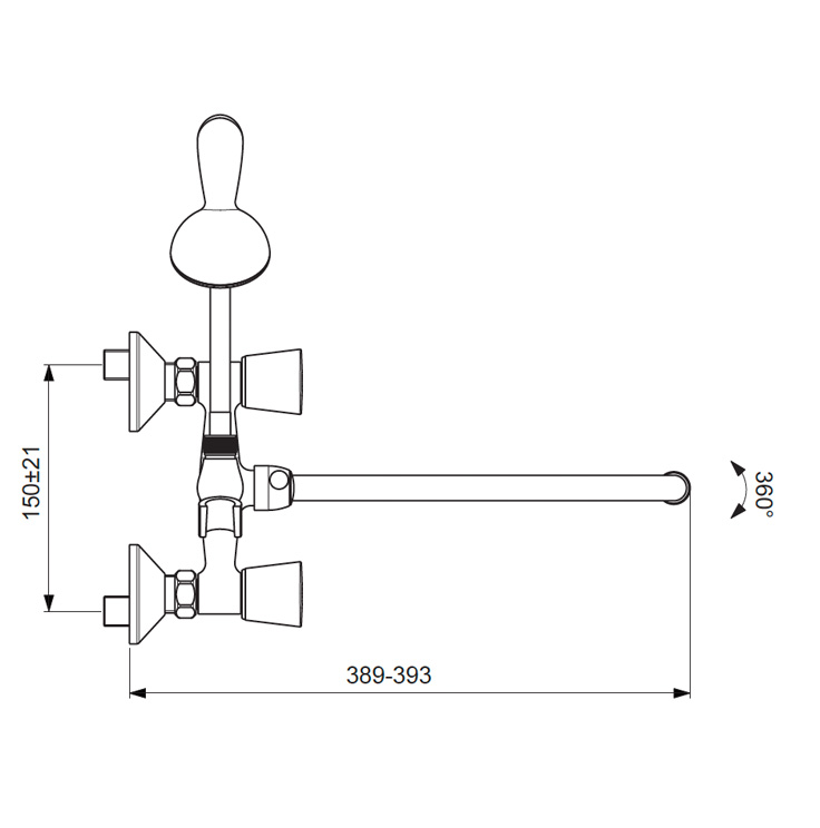 BA345AA Смеситель для ванны/душа VIDIMA QUADRO - Вид №2