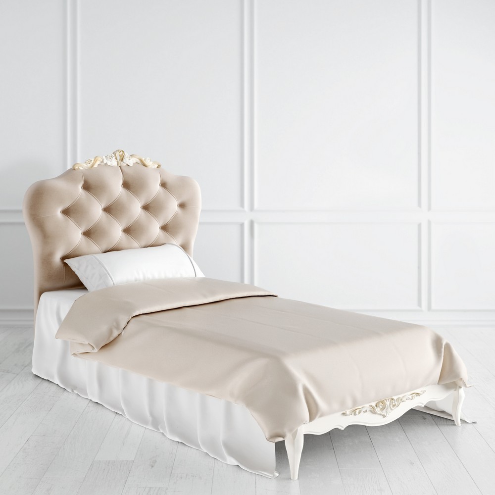 Кровать односпальная с мягким изголовьем 90х190 см слоновая кость с золотой патиной Atelier Gold KREIND ATELIER GOLD 00-3879954 Разноцветный;бежевый Santreyd  - Вид №1
