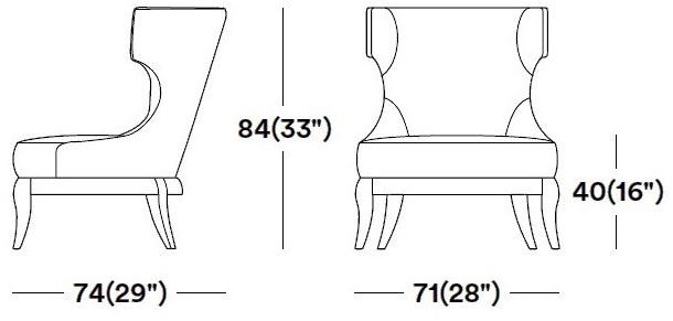 Tirolo Кресло из ткани с высокой спинкой Rose 066 p - Вид №4