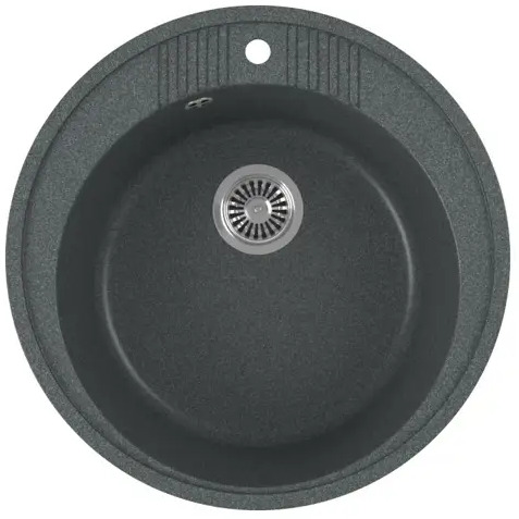 90379203 Врезная мойка Greenstone 51x51x18.50 см литьевой мрамор цвет антрацит GRS-05s-343 STLM-0207030