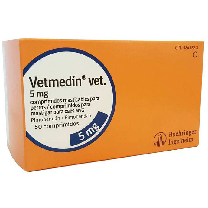 ПР0048602 Таблетки жевательные Ветмедин S 5,0мг 50таб/уп, блистеры Boehringer Ingelheim 