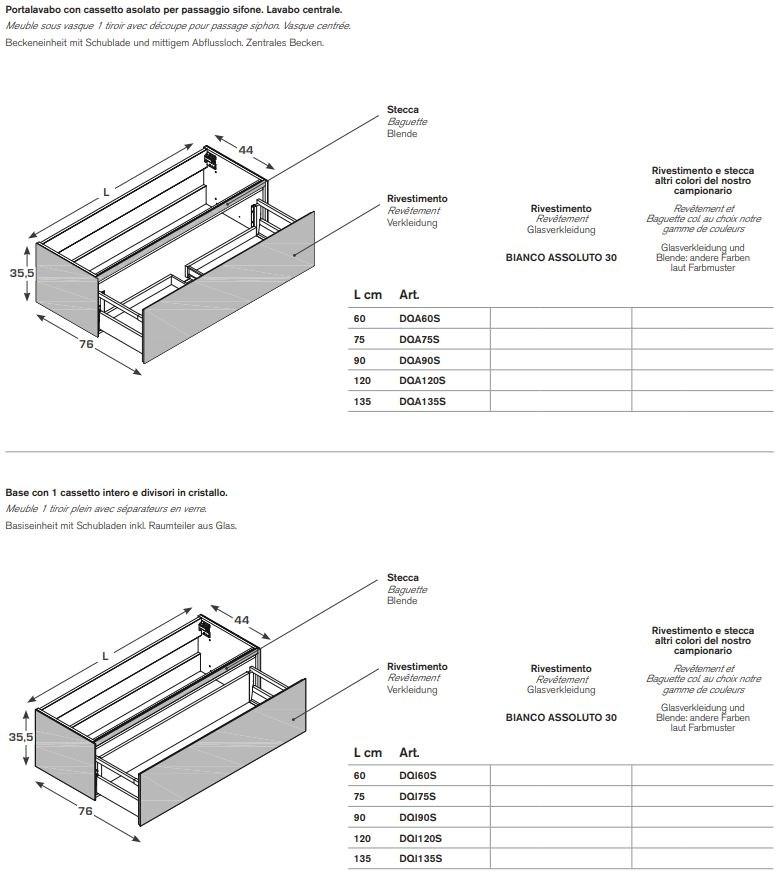 ARTELINEA Модульная тумба под умывальник из хрусталя с ящиками Domino sun-id-1357907 - Вид №8