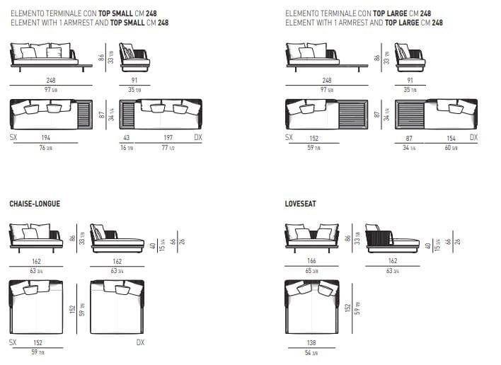 Секционный диван на открытом воздухе Minotti Sunray ARCH-00109110 - Вид №11