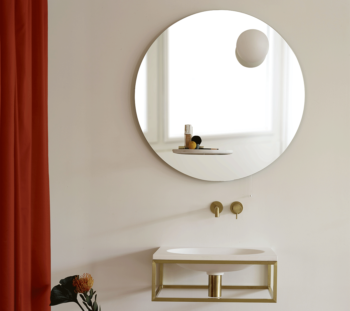 Ex.T Float Настенное зеркало с полкой и светильником EXSPFLOATCAR  - Вид №1