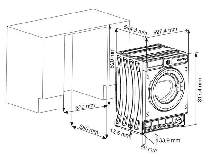 5350322 Встраиваемая стиральная машина KRONA KAYA 1200 7K KRONA1 STDN-0024498 - Вид №10