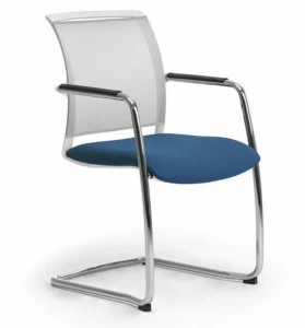 Leyform Консольный стул из сетки и хромированной стали с подлокотниками Cometa