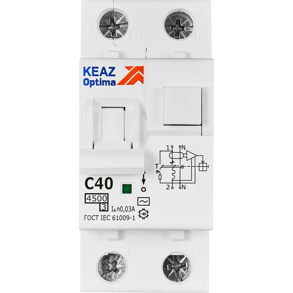Дифференциальный автомат КЭАЗ Opti Din 40А с защитой от токов утечки 89206631 STLM-1119519 - Вид №1