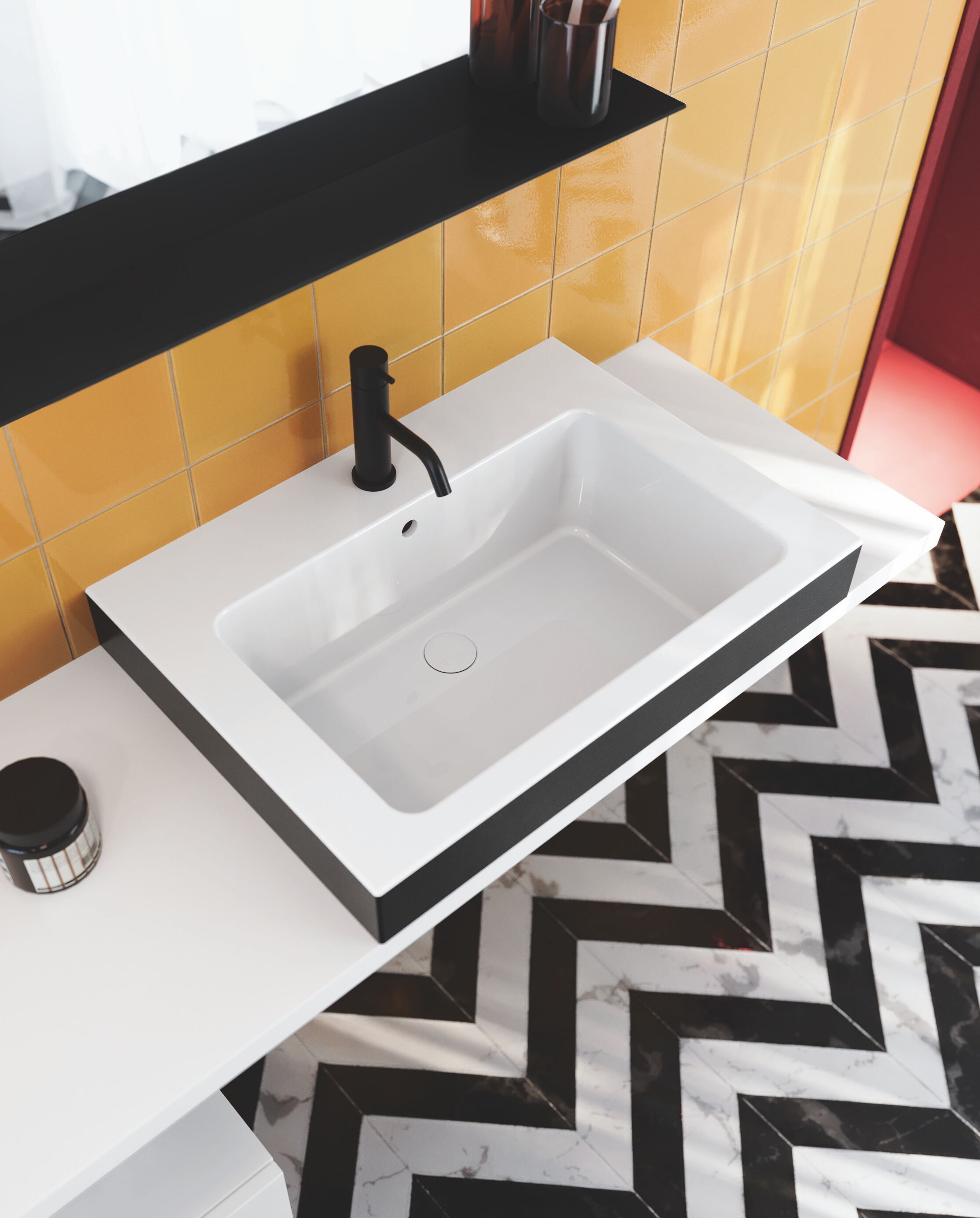 Прямоугольная керамическая раковина с переливом COLAVENE Alaqua ARCH-00153224 - Вид №10