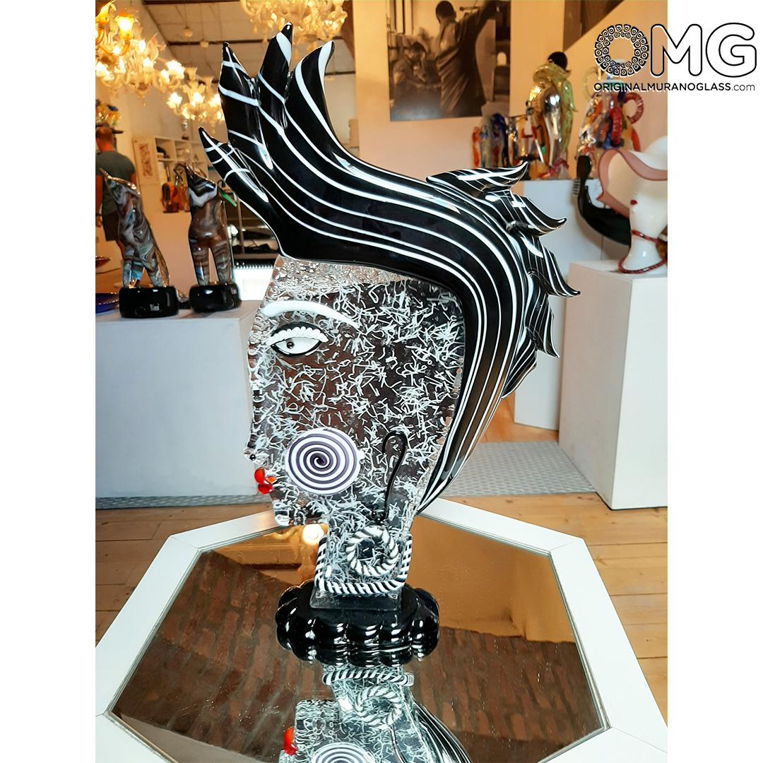 4697 ORIGINALMURANOGLASS Скульптура Голова Женщины - Pop Art - Original Murano Glass OMG 40 см PICASSO - Вид №1