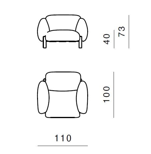 Кожаное кресло с подлокотниками GHIDINI1961 Flo ARCH-00086204 - Вид №6