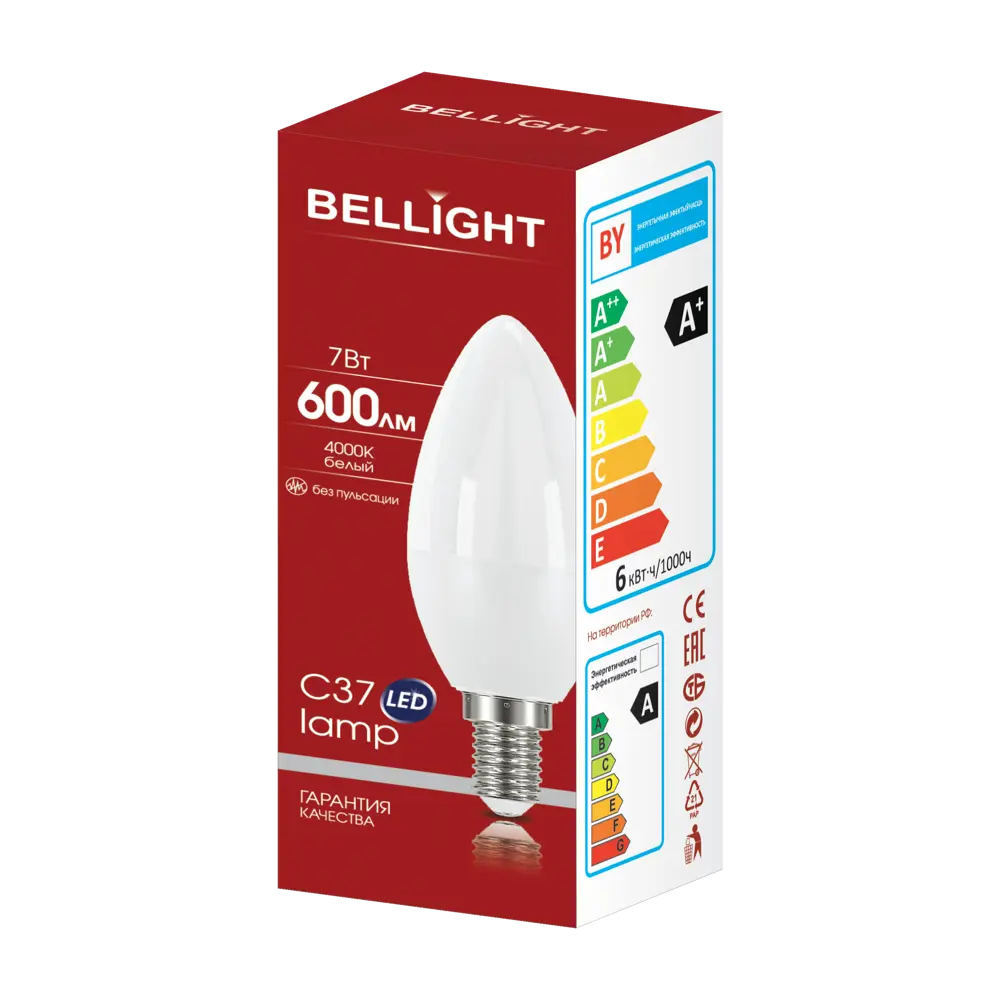 Bellight LED-лампа Е14 свеча 7Вт нейтральный белый свет 84791718 STLM-1549058 - Вид №4
