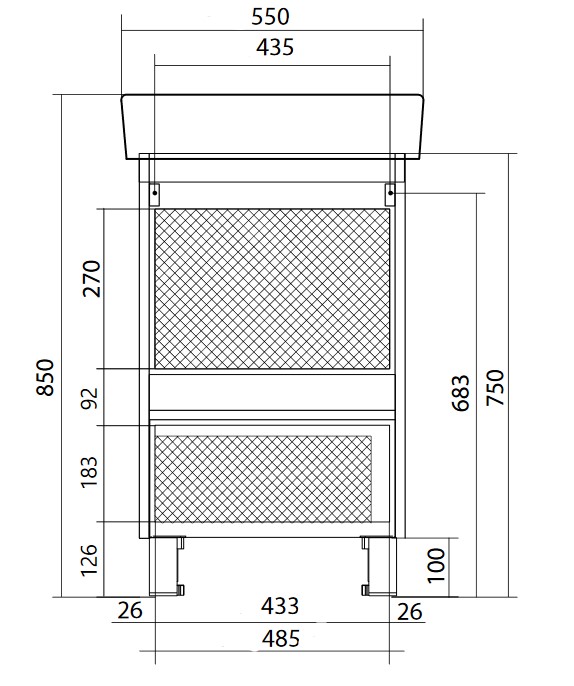 У76059 Тумба Tera 55Н 1д. Белый глянец 1 Marka TERA - Вид №5
