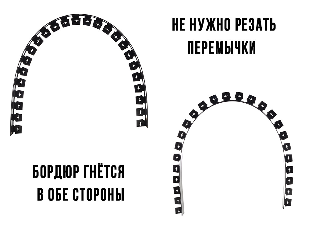 Бордюр "Стафф" 60 мм, длина 2 м ГеоПластБорд GPBST-50 - Вид №4