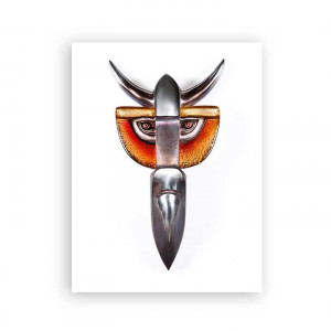 68153 Панно "Телец IV" красное/оранжевое/золотое 340/450мм Maleras