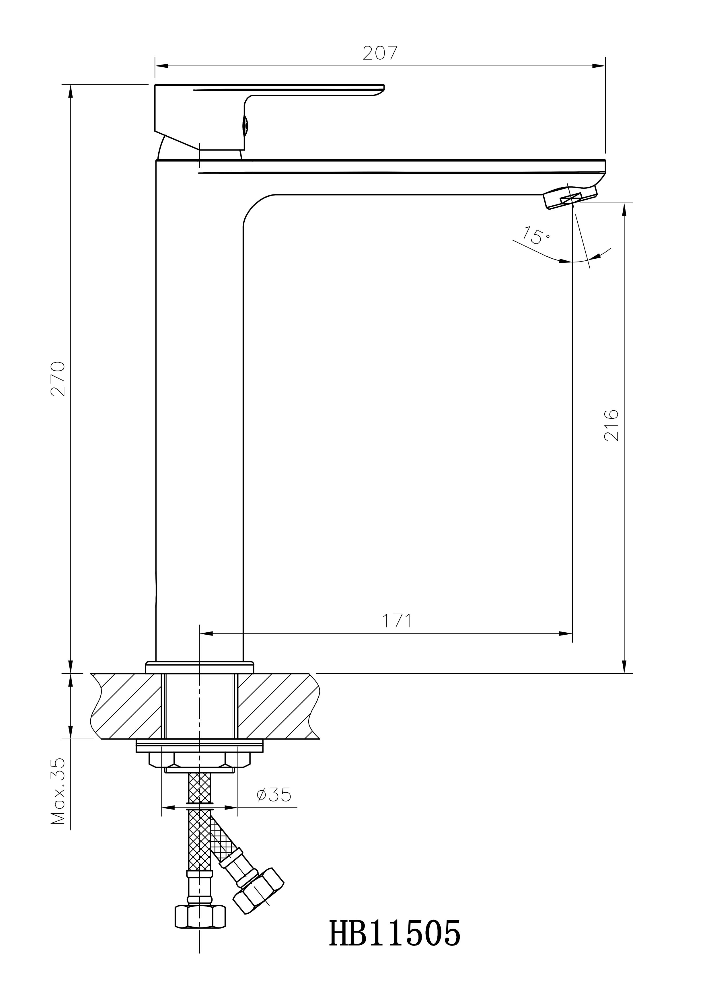 HB11505-8 Смеситель для раковины , белый Haiba  - Вид №2