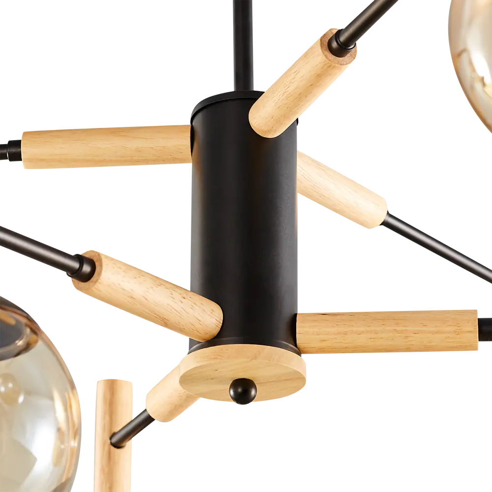 Люстра СЕМЬ ОГНЕЙ Луара — элегантное черно-золотое освещение для просторных интерьеров 85243324 STLM-0060376 - Вид №5