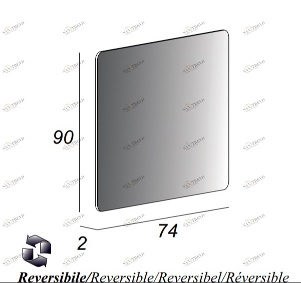 Зеркало со встроенной подсветкой, реверсивное, 74x90 CEZARES 54039 
