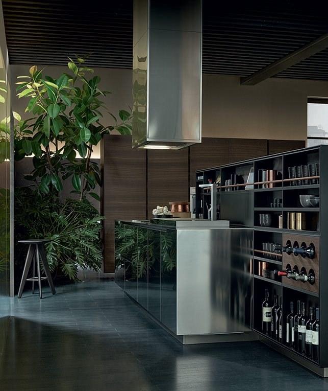 Poliform Кухня из стали и дерева с полуостровом sun-id-1424834 - Вид №40